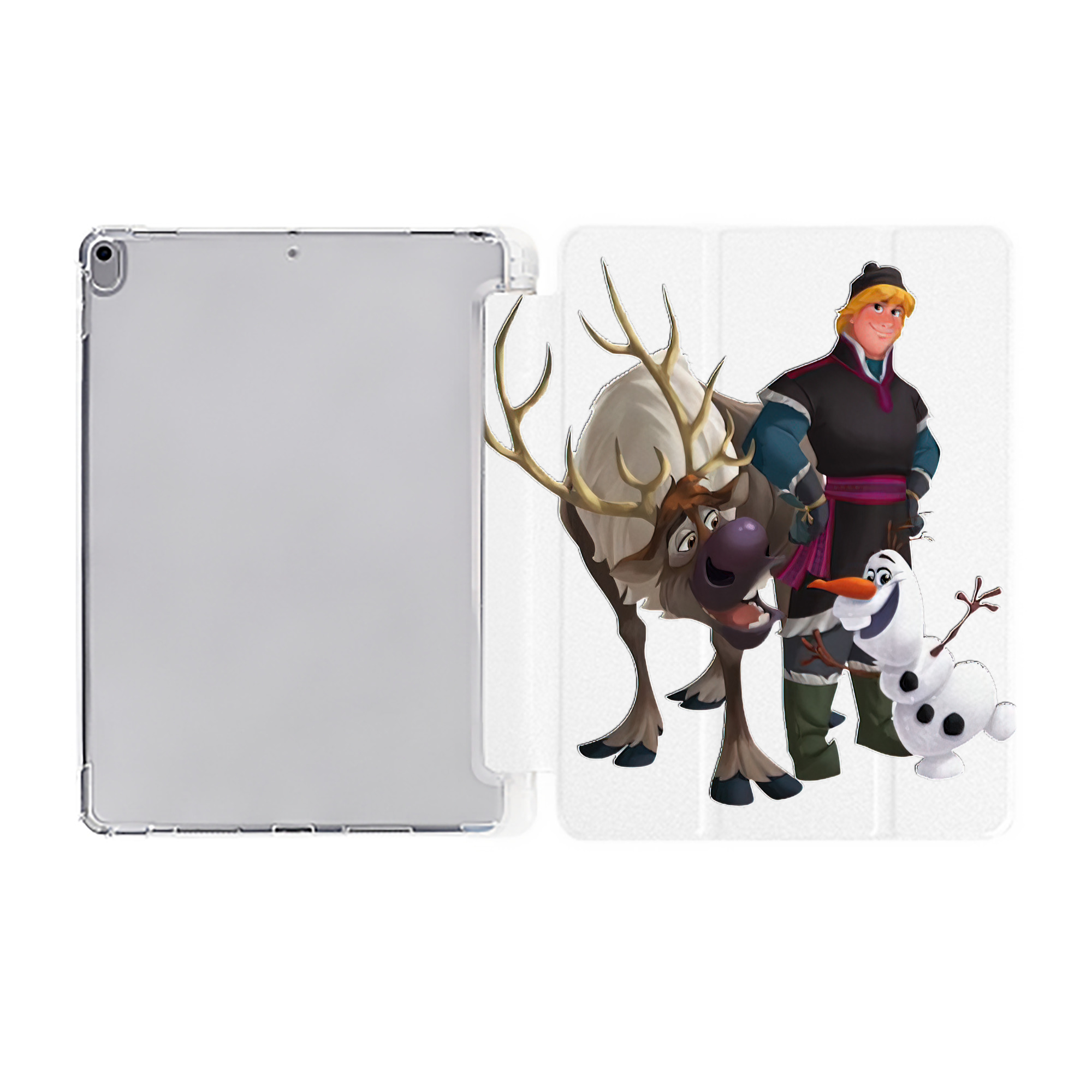 （画像用） アナと雪の女王 アンナ エルサ Frozen Anna Elsa IPad ケース ペン収納付き 三つ折りスタンド PUレザー×シリコン 対応機種9.5/10.5/10.9インチ